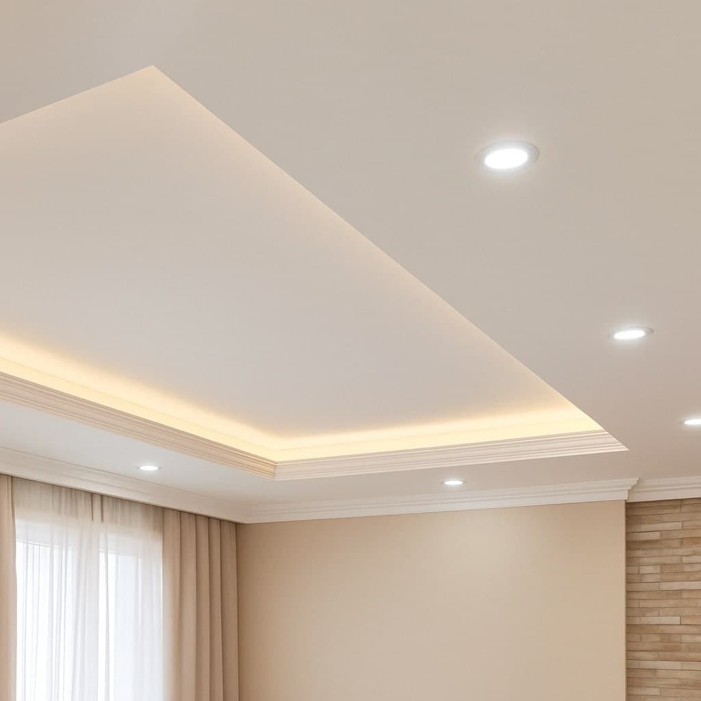 Forro de gesso em ambiente comercial