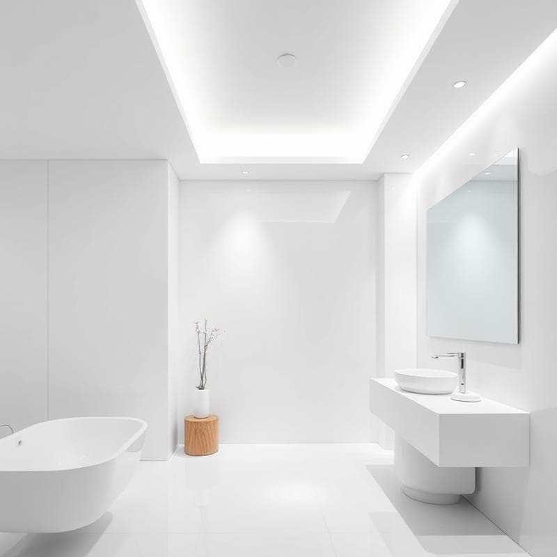 Banheiro moderno com forro em gesso